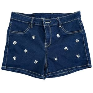 Mossimo Flower Embroidered Denim Shorts